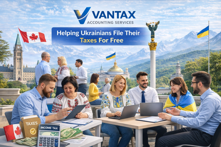 Free tax clinic Vancouver Ukrainian community booking appointment Vantax Accounting